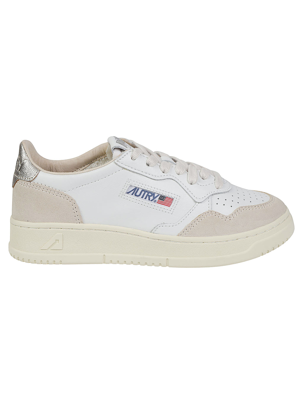 A1UNAULWLS75LEAT/SUEDE WHT/GOLD AUTRY