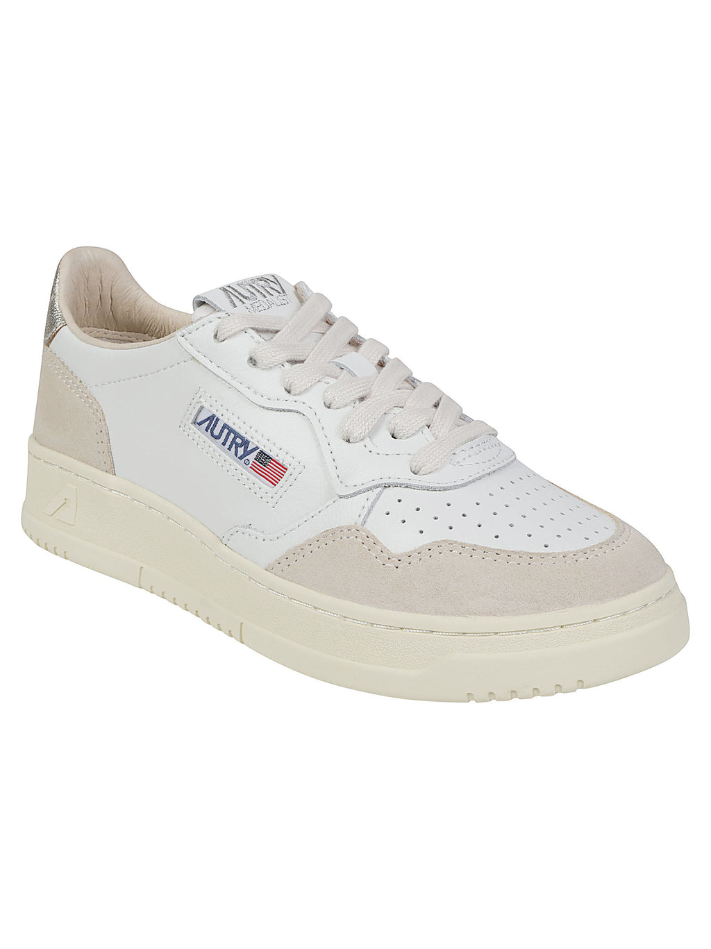 A1UNAULWLS75LEAT/SUEDE WHT/GOLD AUTRY