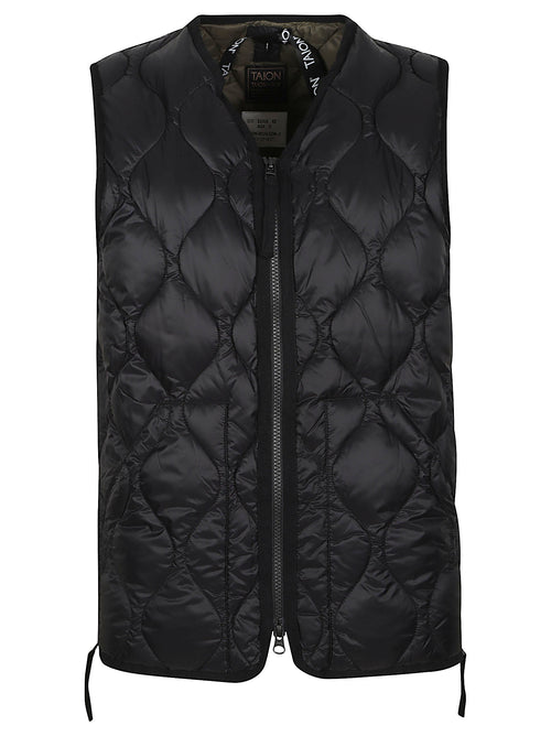 MILITARY V NECK W-ZIP DOWN VEST 