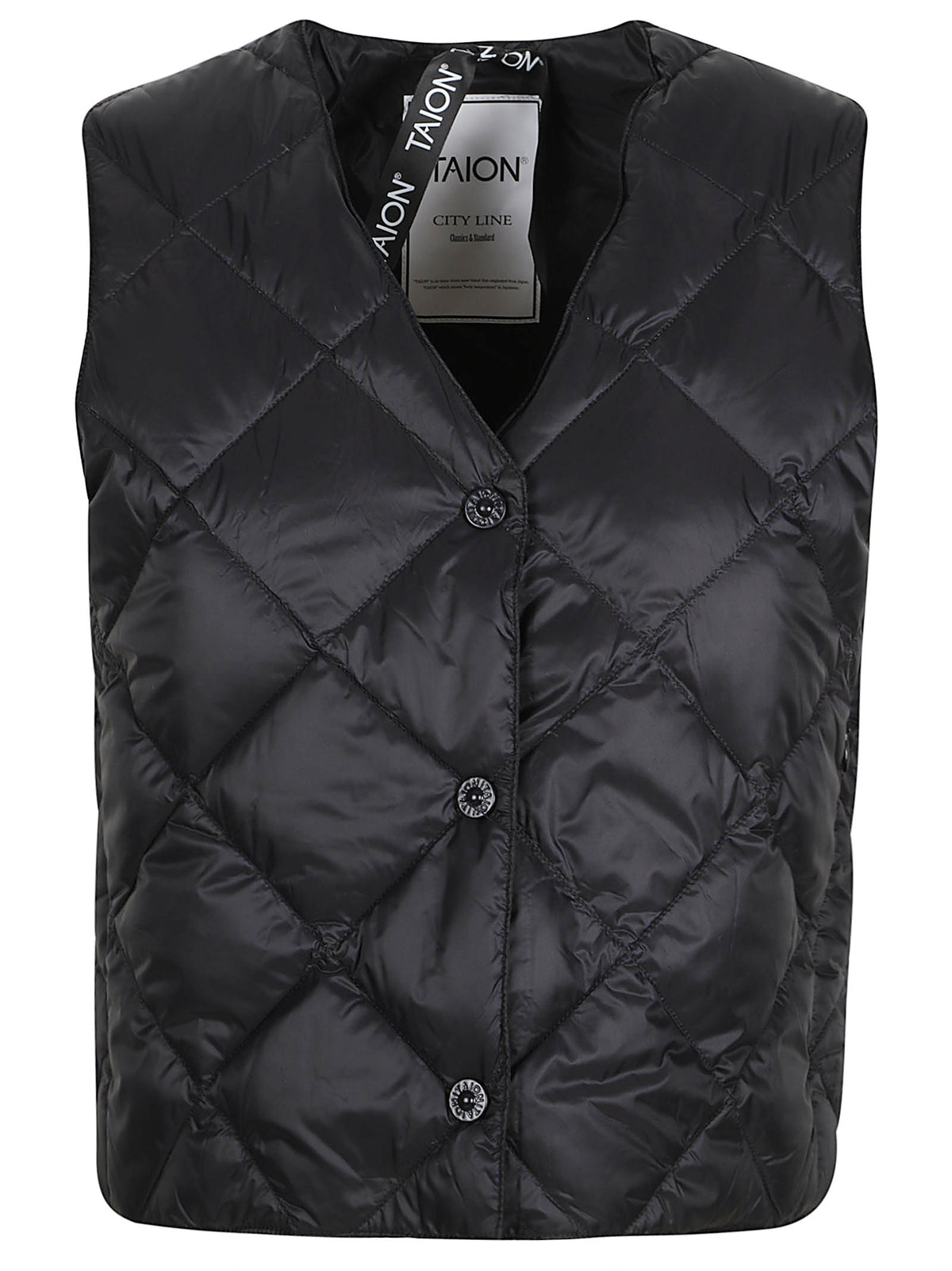 "SINGLE SNAP BUTTON" V NECK SHORT DOWN GILET 