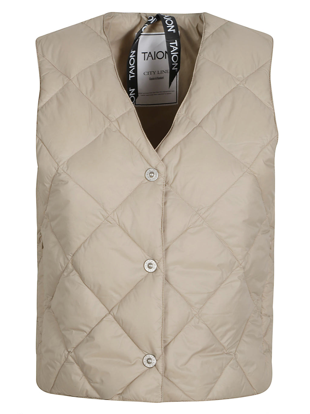 "SINGLE SNAP BUTTON" V NECK SHORT DOWN GILET 