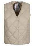 "SINGLE SNAP BUTTON" V NECK SHORT DOWN GILET 