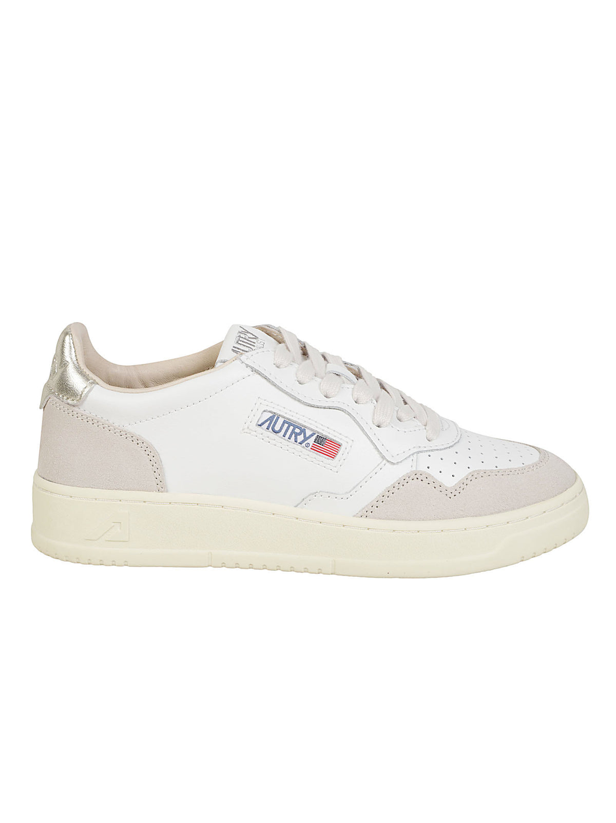 A1UNAULWLS75LEAT/SUEDE WHT/GOLD AUTRY